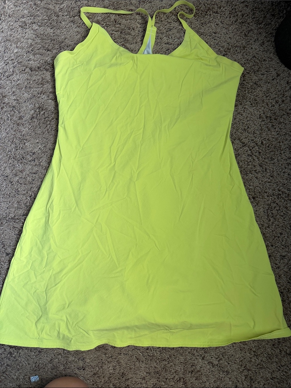 Outdoor Voices Neon Lime Slip Mini Dress